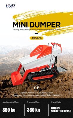 Высокая эксплуатационная эффективность тонны Crawler мини резиновой вибрации дизельного демпера самозагрузки