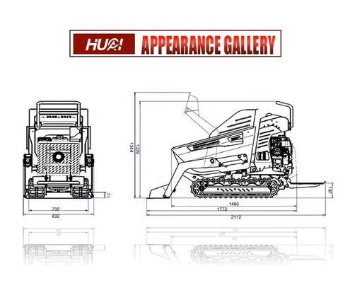 YANMAR Engine Mini Crawler Dumper/Truck Loader для загрузки ресторанов 300 кг/500 кг